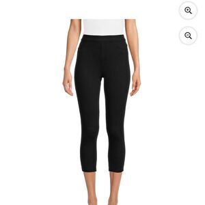 Faded Glory Black Capri Pants with High-Rise Waistband